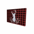 Begin Home Decor 12 x 18 in. Deer Plaid-Print on Canvas 2080-1218-HO2